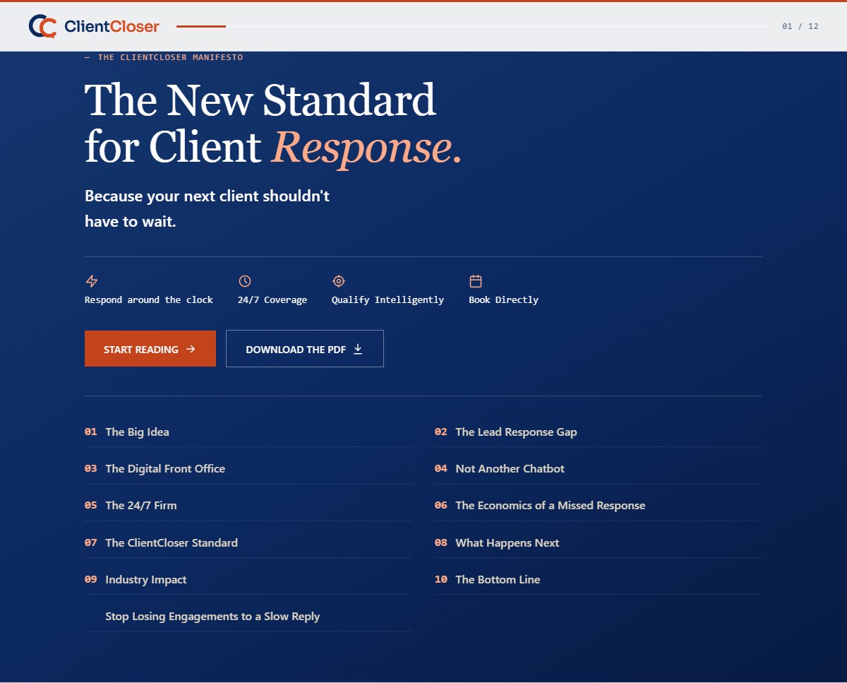 The ClientCloser Manifesto: The New Standard for Client Response